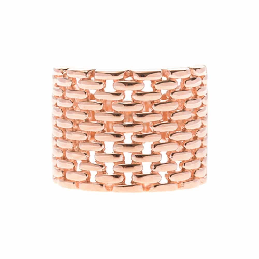 Bague argent maille rose