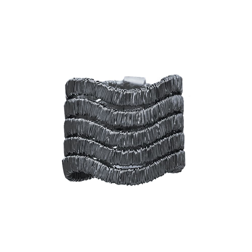Bague  multi-fils argent noir