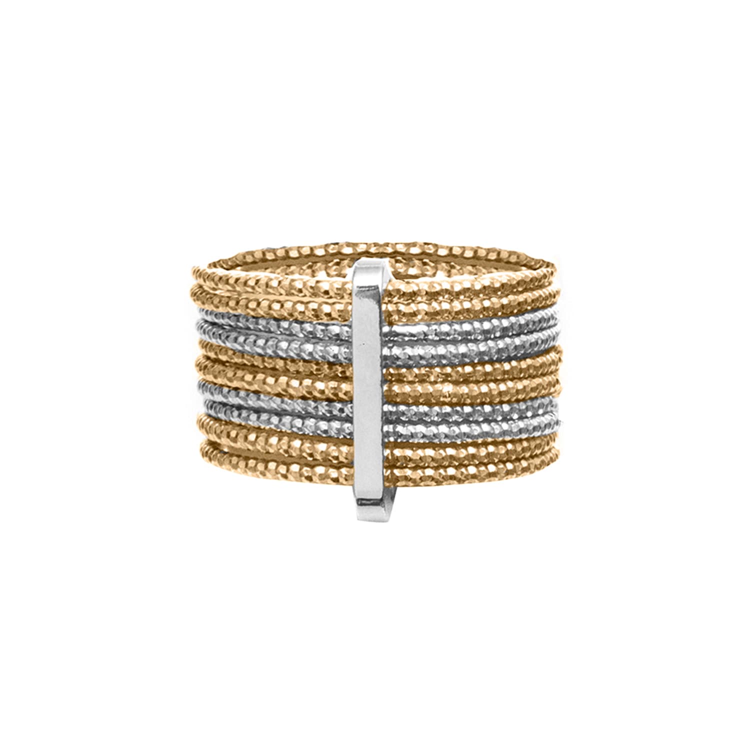 Bague semainier argent doré rhodié
