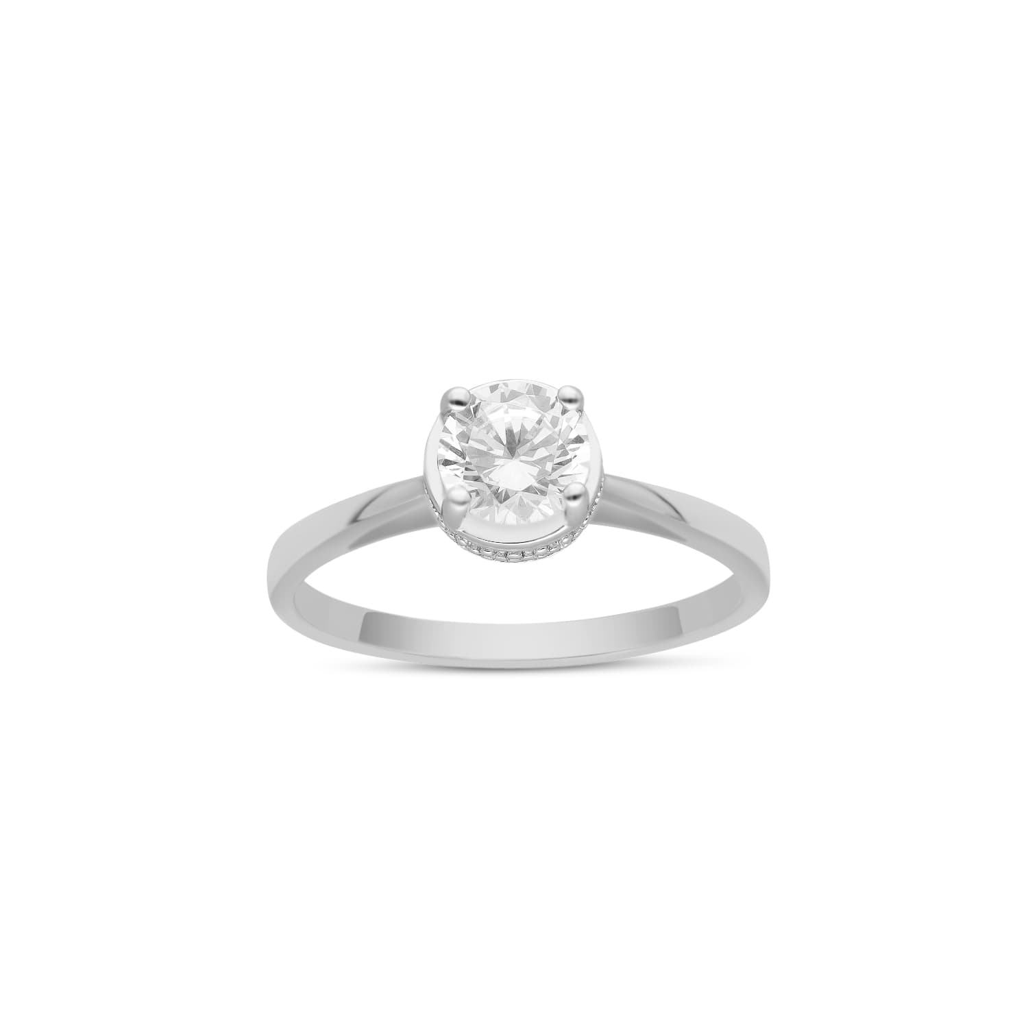 Bague argent solitaire moderne