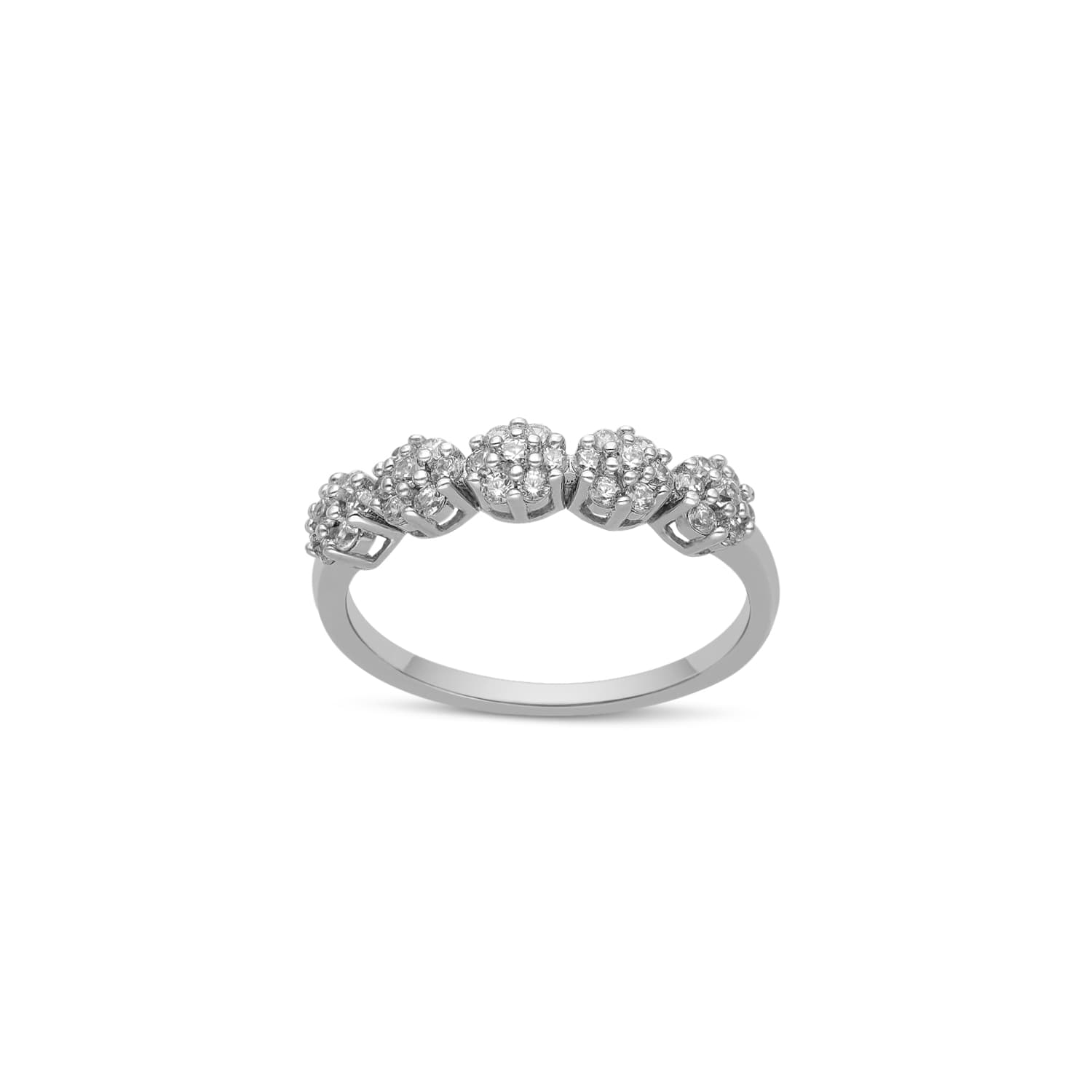 Bague alliance argent et fleur