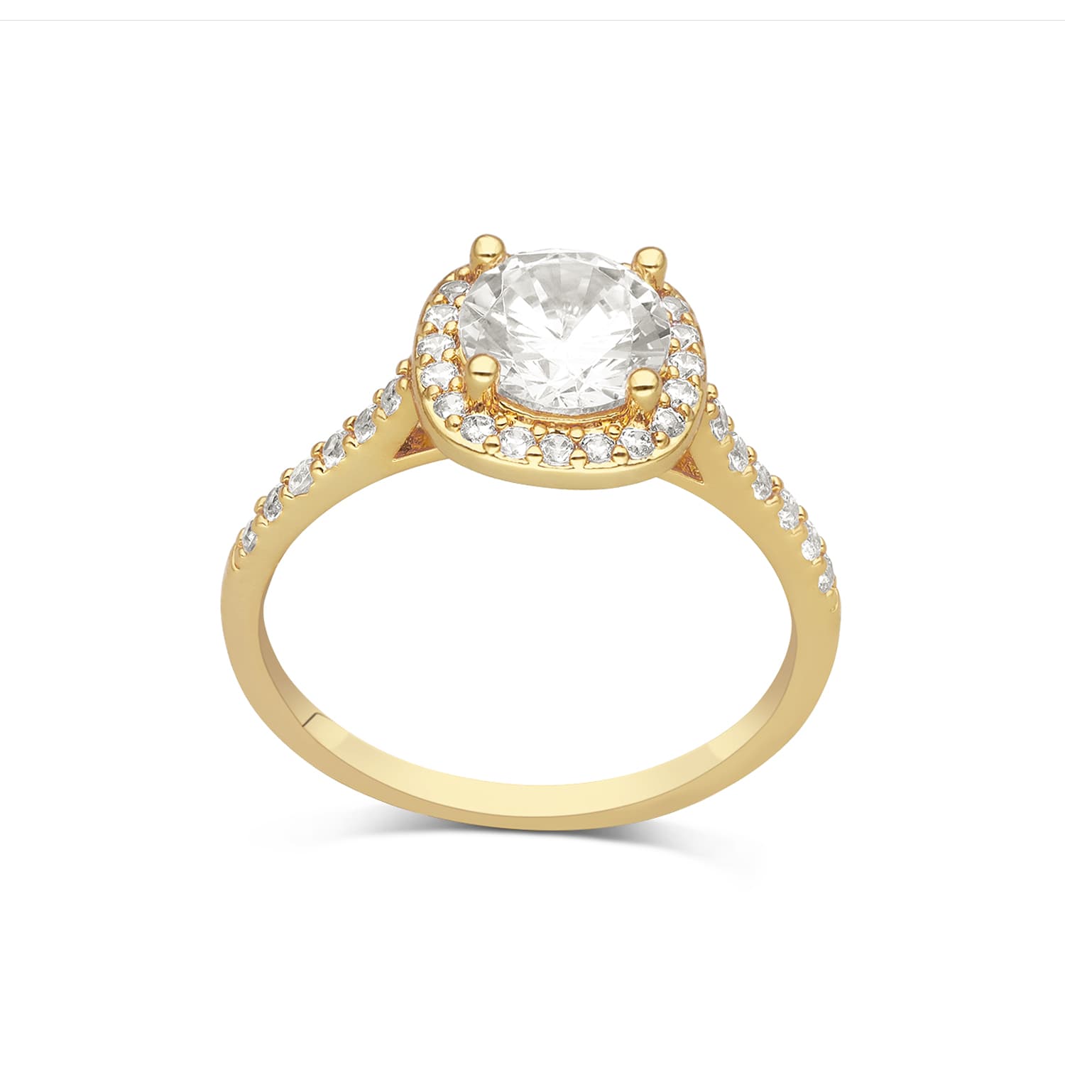 Bague solitaire carré dorée