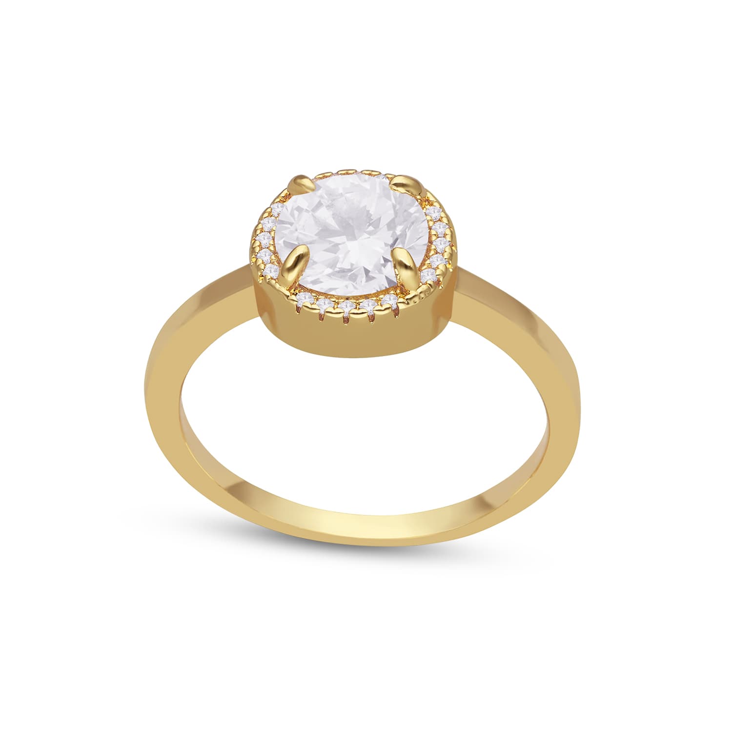 Bague solitaire dorée