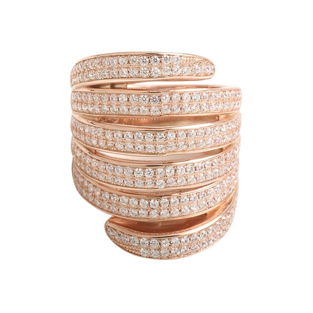 Bague spirale argent rose