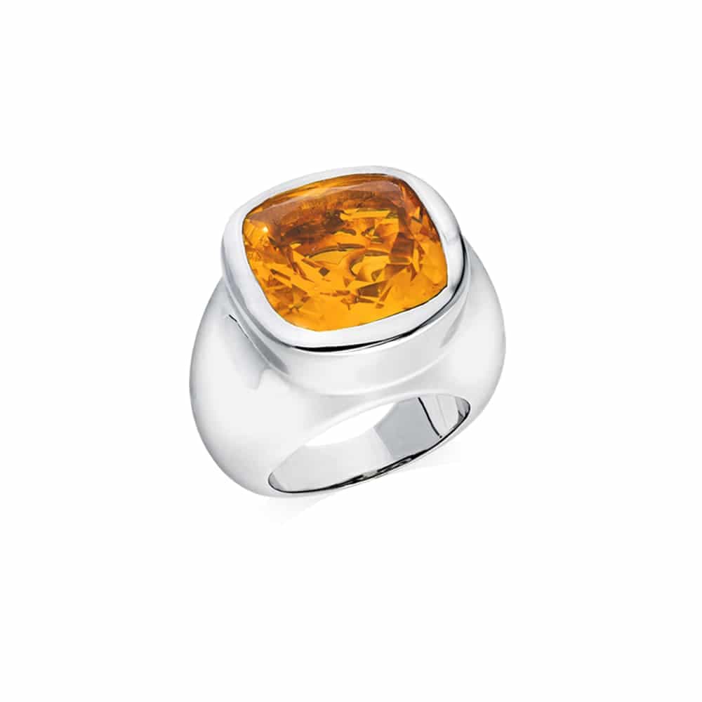Bague Venus argent  pierre citrine
