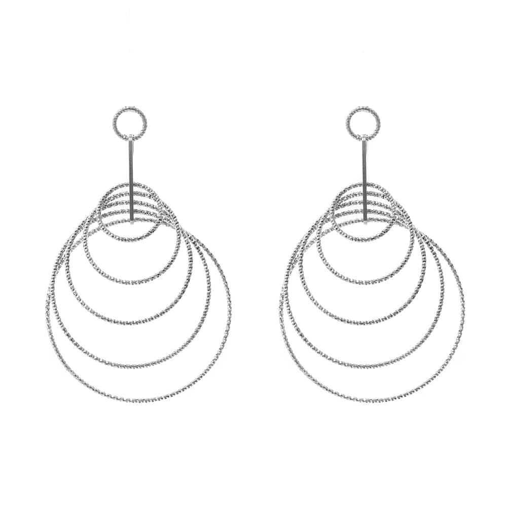 Boucles d'oreilles argent rhodié diamanté stella
