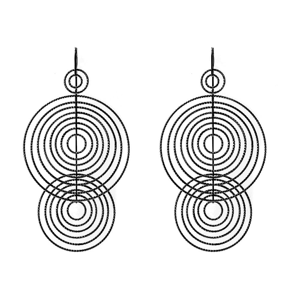 Boucles d'oreilles argent noire diamanté Arianna bis