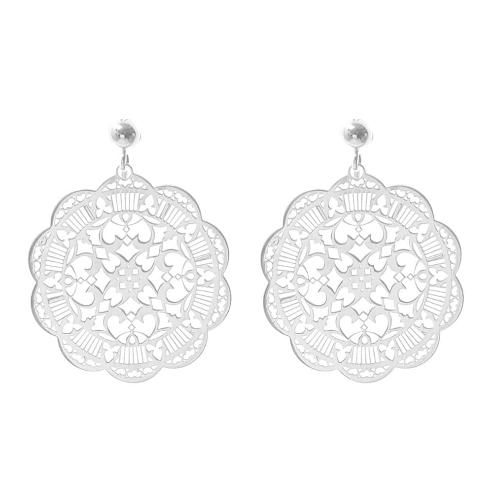 Boucles d'oreilles acanthe rhodié