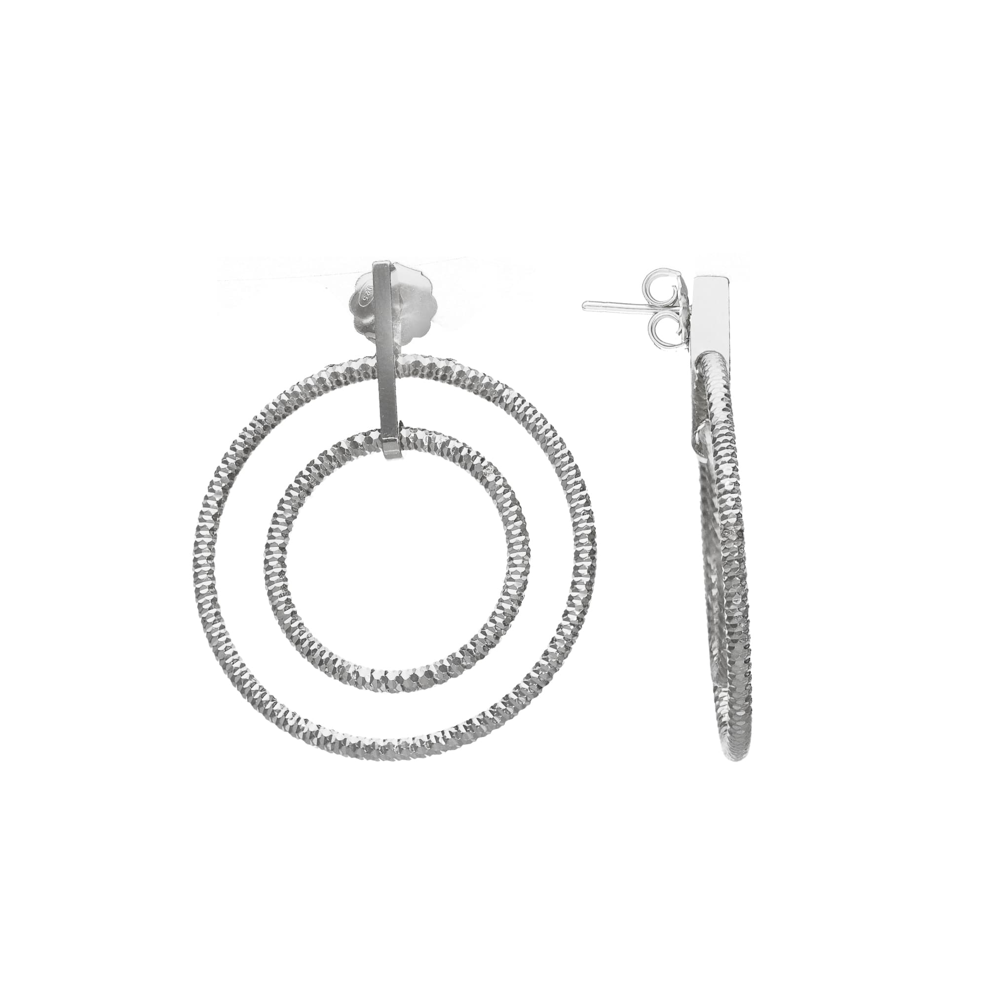 Boucles d'oreilles argent 35mm cercle de vie