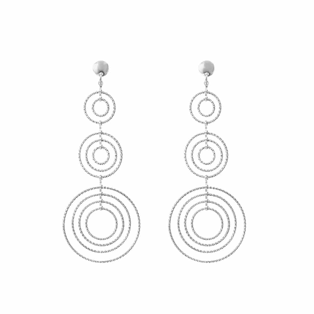 Boucles d'oreilles argent diamanté martina triple cercles