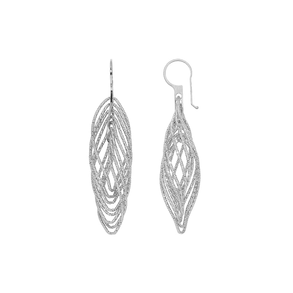 Boucles d'oreilles argent diamanté rhodié allégro