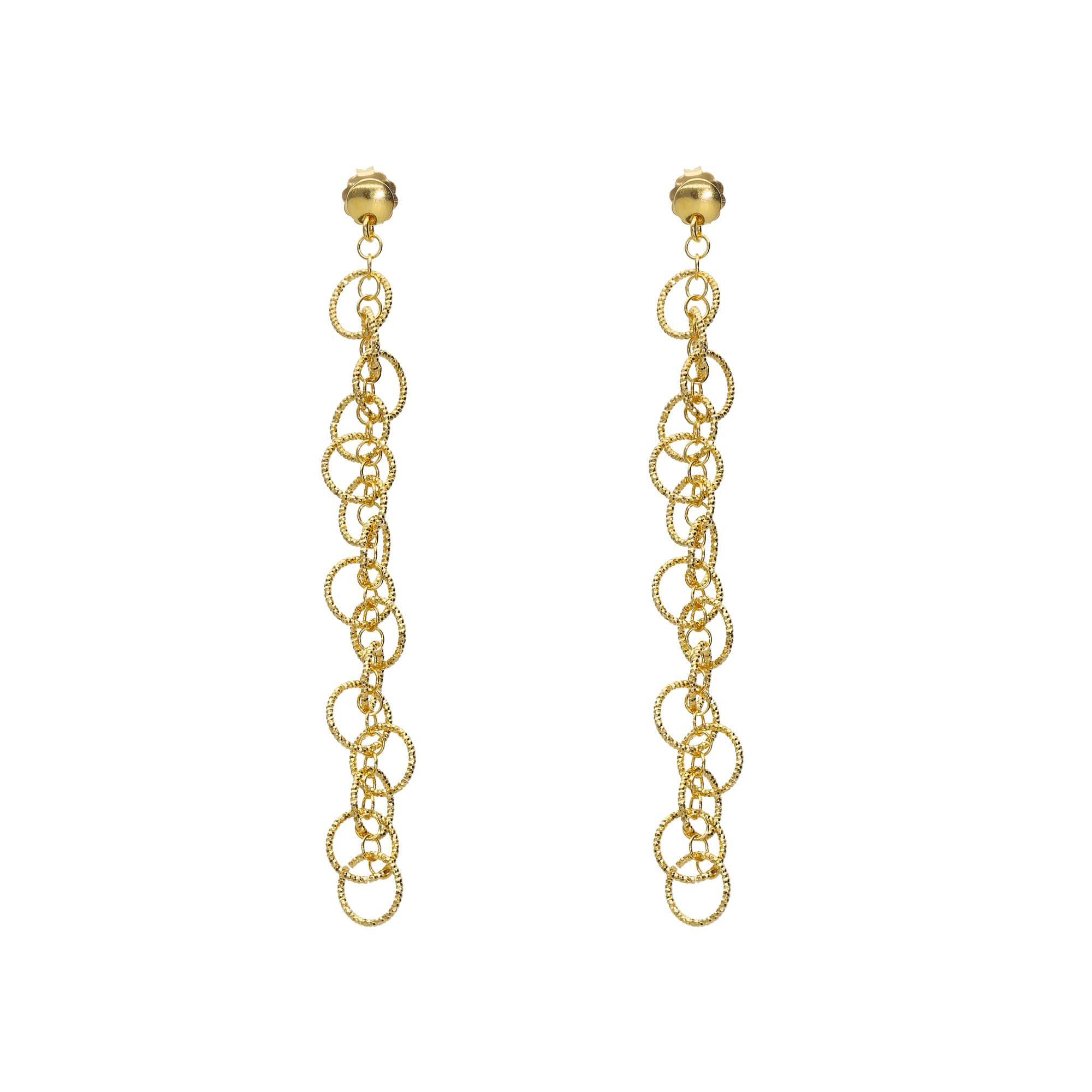 Boucles d'oreilles argent doré cercles multiples