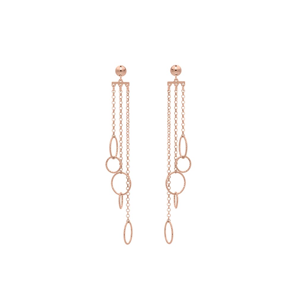 Boucles d'oreilles argent rose diamanté carina