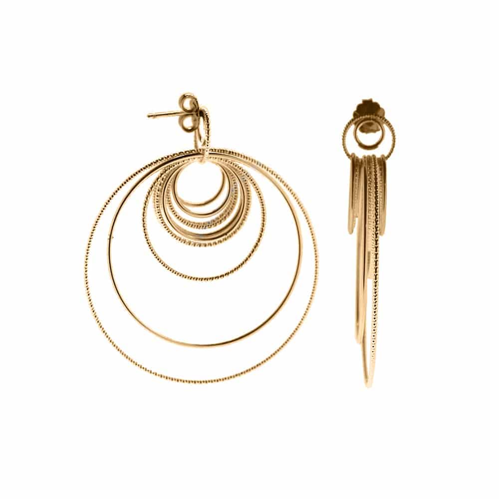 Boucles d'oreilles argent doré diamanté Chiara