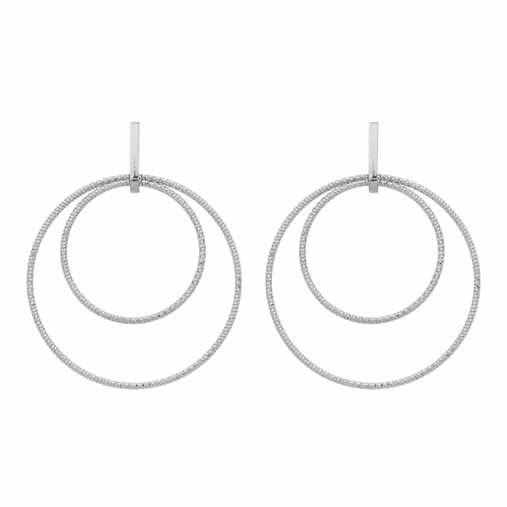 Boucles d'oreilles argent rhodié diamanté greta