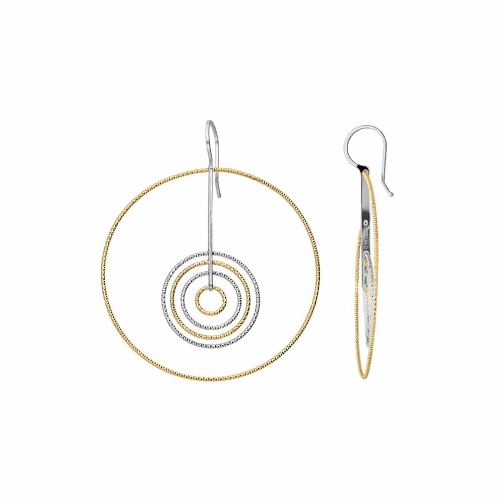 Boucles d'oreilles argent rhodié doré diamanté martina