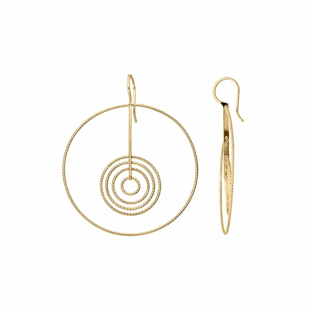 Boucles d'oreilles argent doré diamanté martina