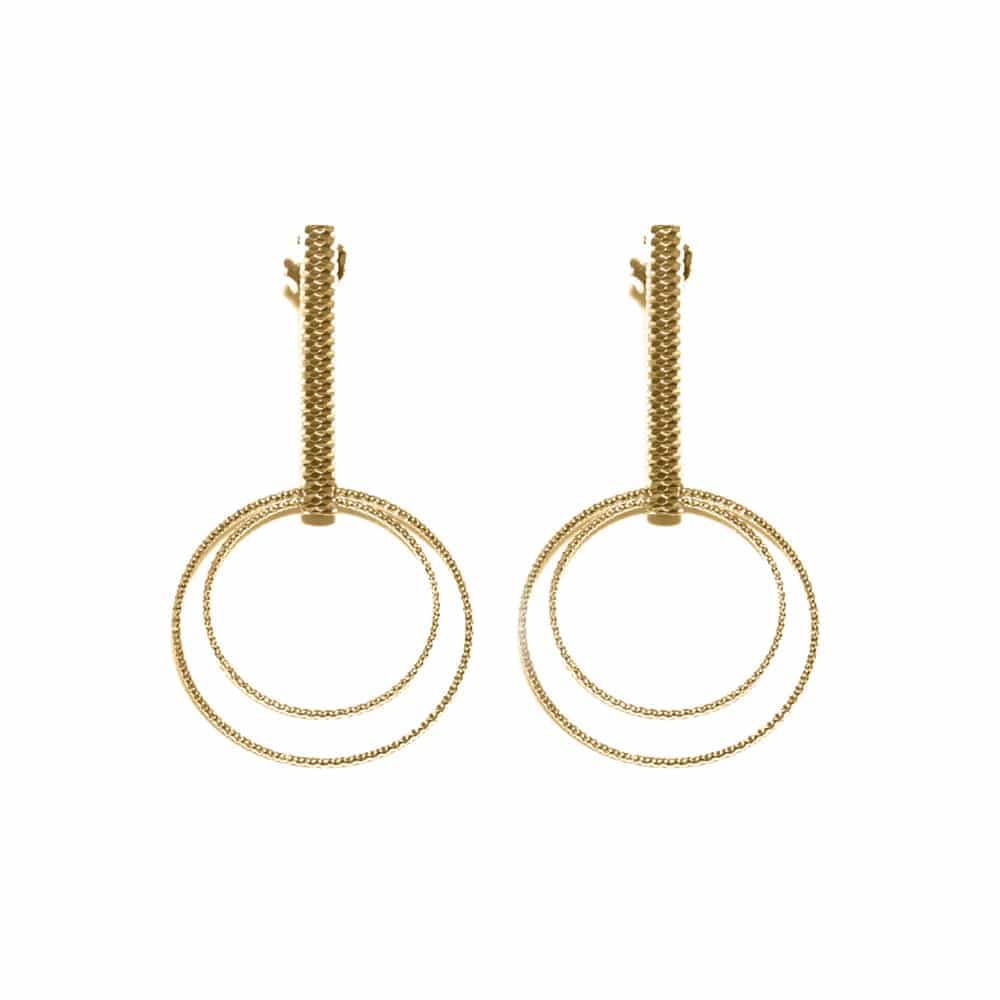 Boucles d'oreilles argent doré diamanté rébecca