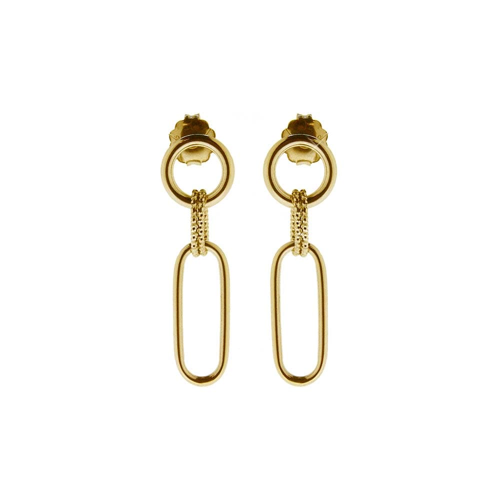 Boucles d'oreilles argent doré diamantée élégante