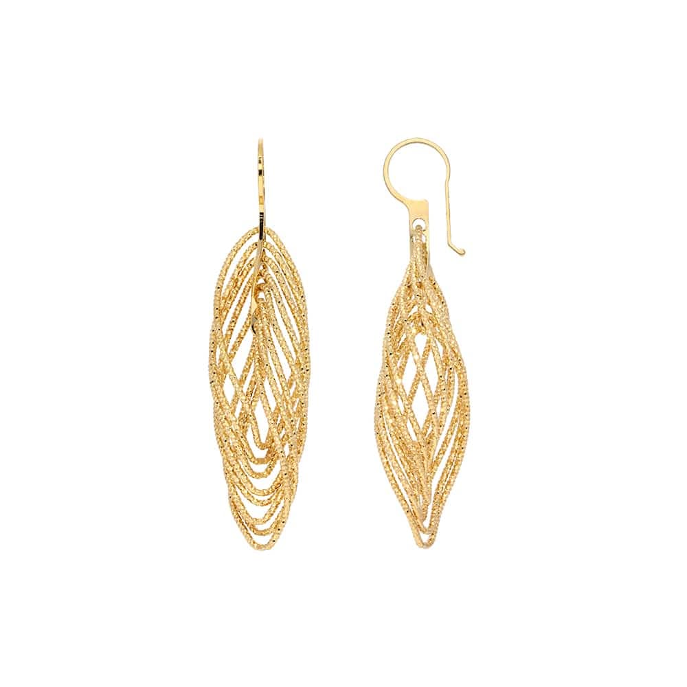 Boucles d'oreilles argent diamanté doré allégro