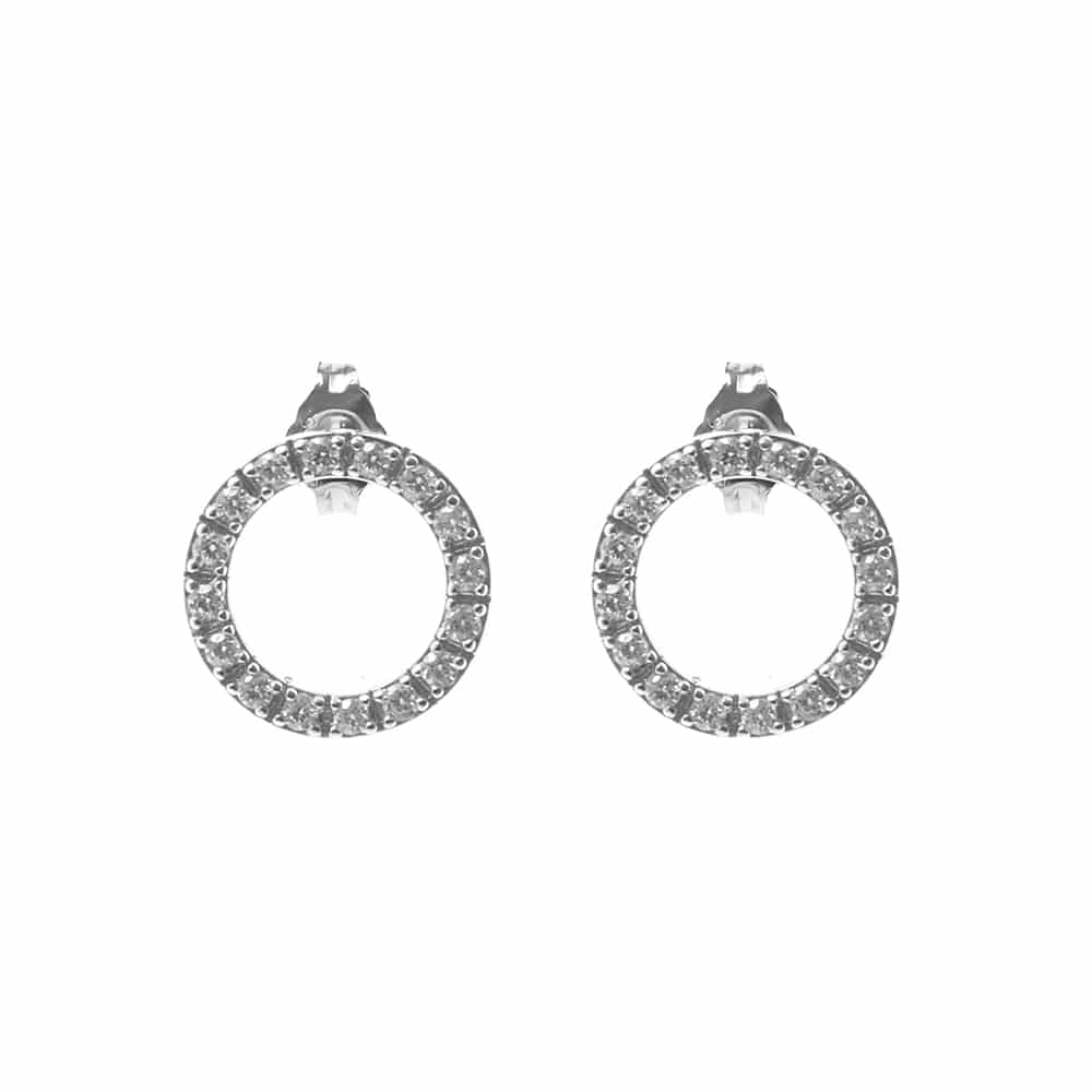 Boucles d'oreilles argent rhodié cercle de vie