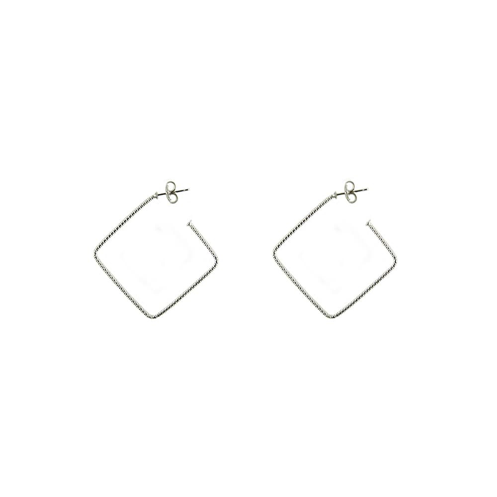 Boucles d'oreilles argent forme carré petit modèle diamètre 30mm