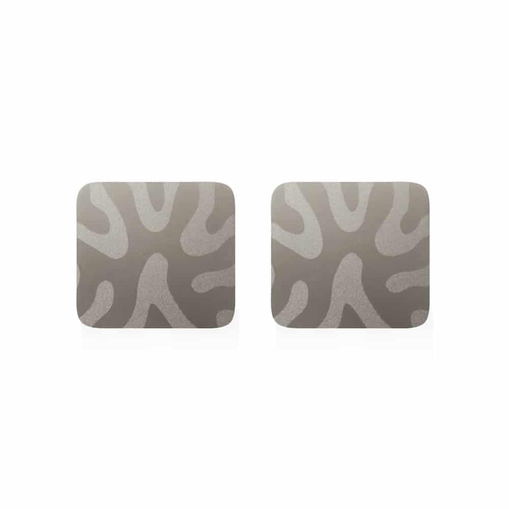 Boucles d'oreilles argent forme carré rhodié