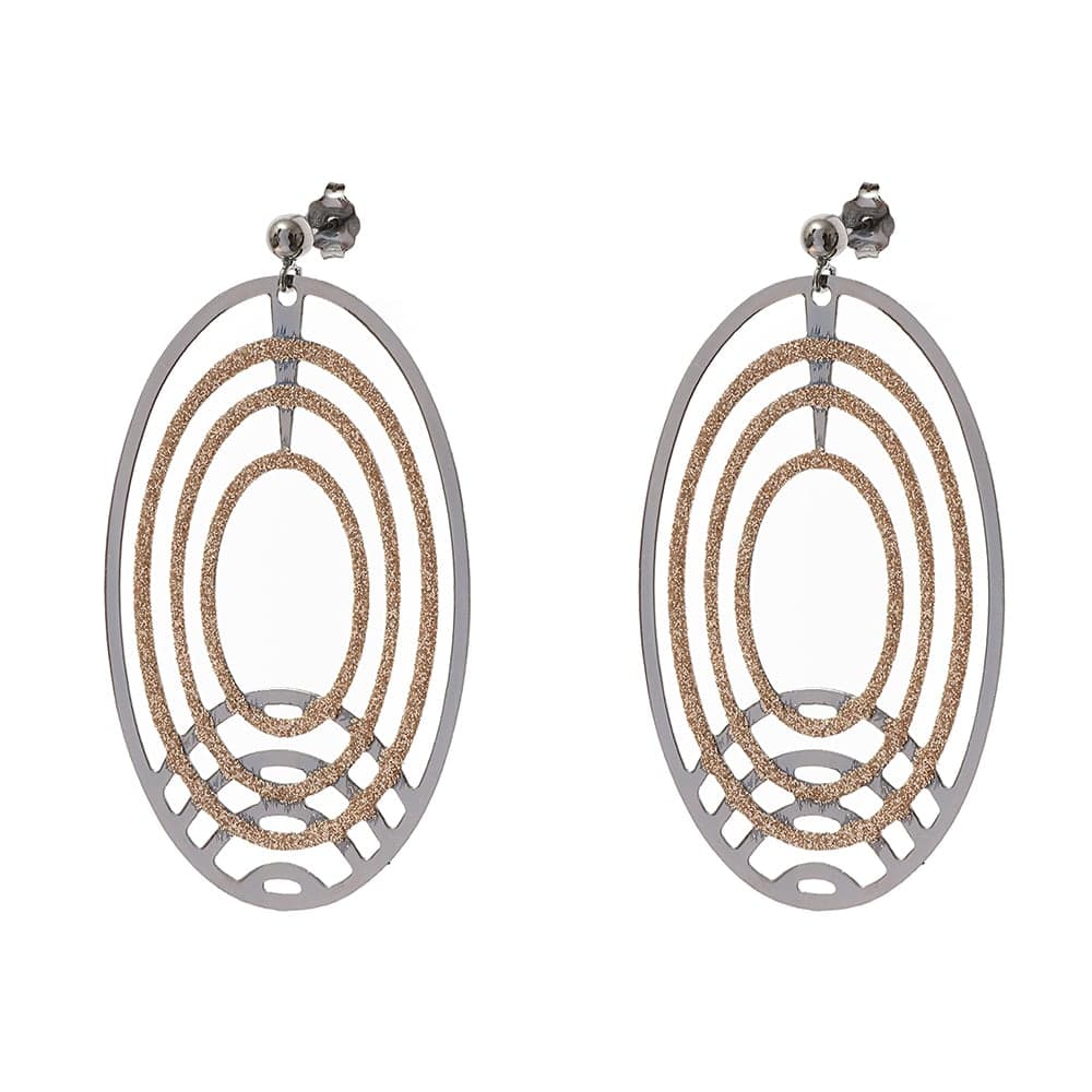 Boucles d'oreilles argent horizon noir