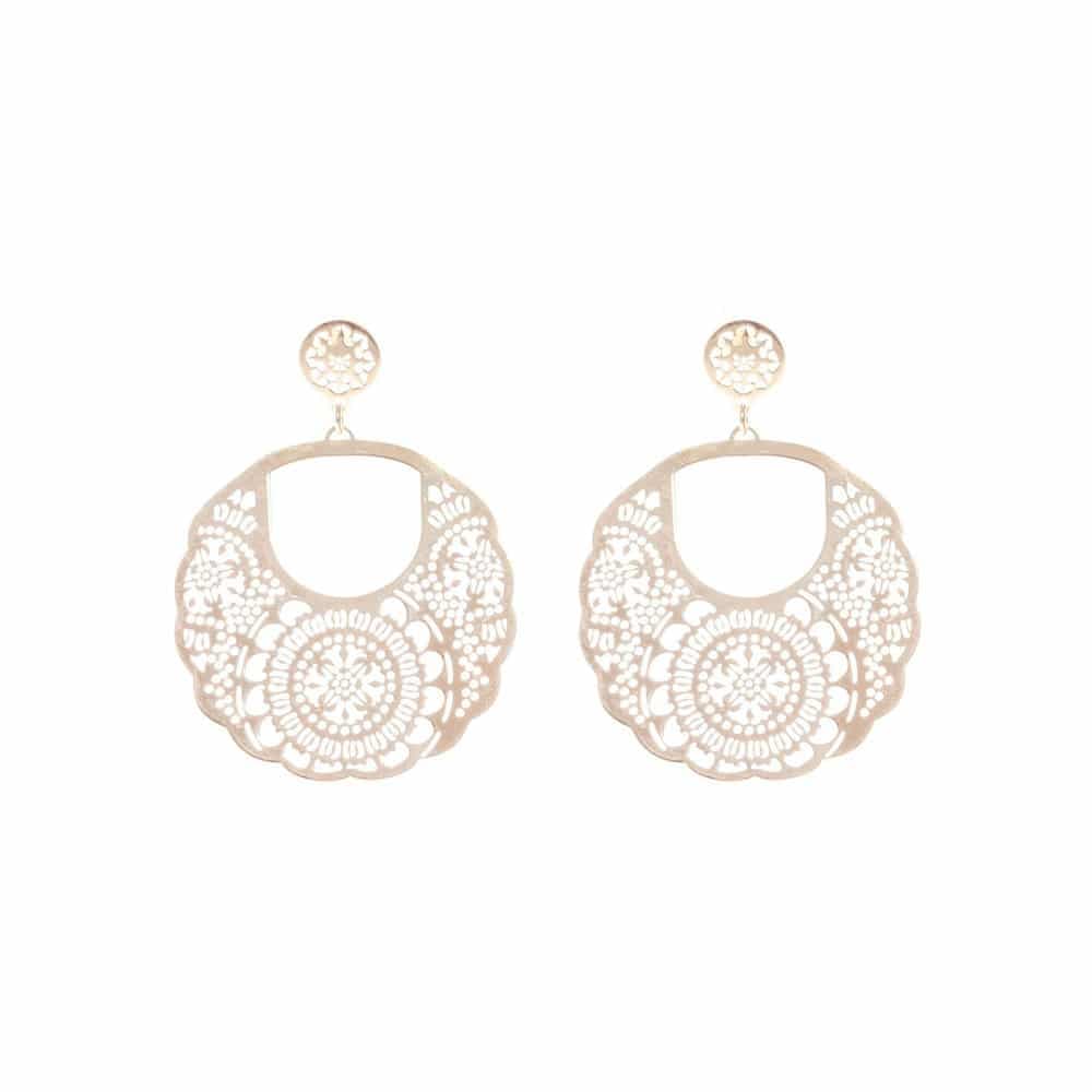 Boucles d'oreilles argent motif créole doré