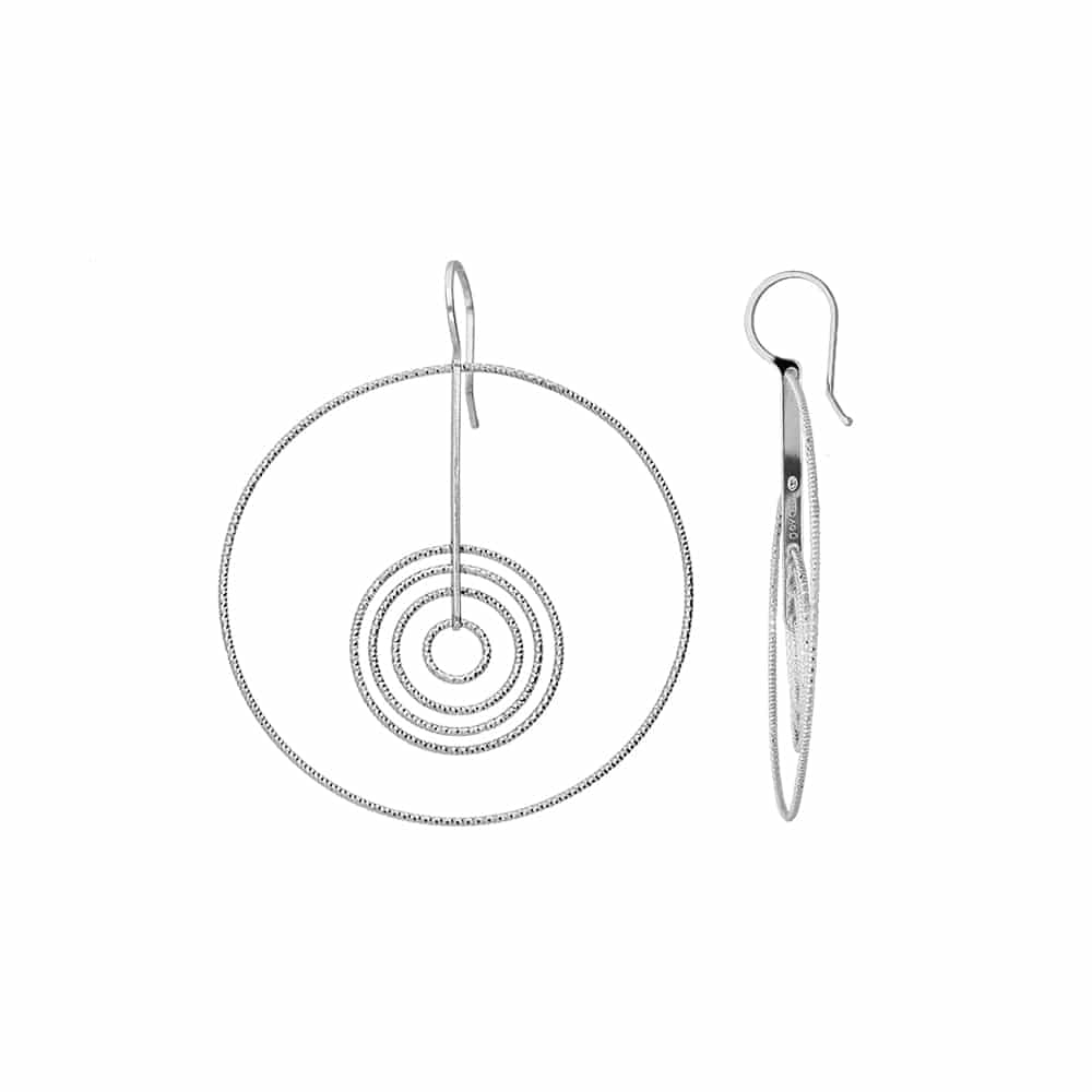 Boucles d'oreilles argent rhodié diamanté martina