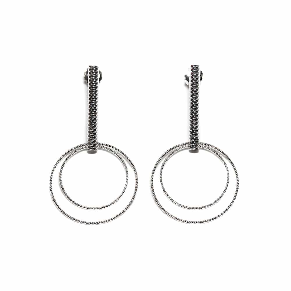 Boucles d'oreilles argent rhodié diamanté Rebecca