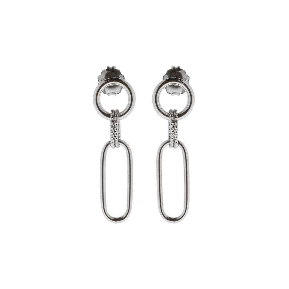 Boucles d'oreilles argent rhodié diamantée élégante