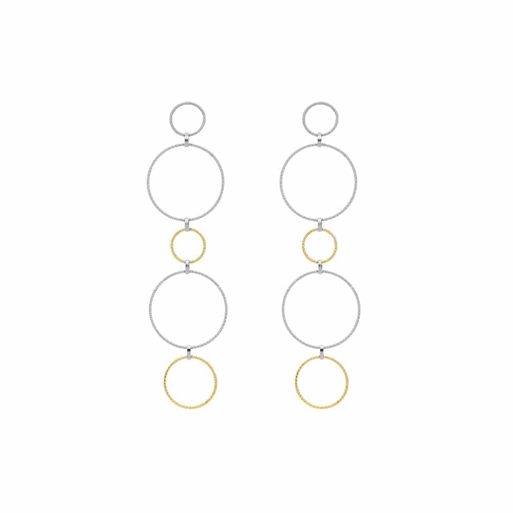 Boucles d'oreilles argent rhodié doré diamanté Alessia