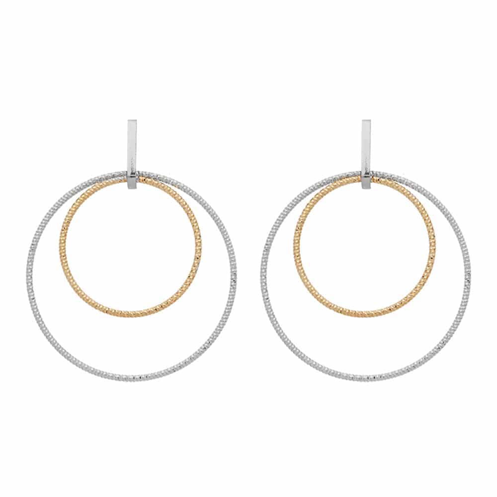 Boucles d'oreilles argent rhodié doré diamanté greta