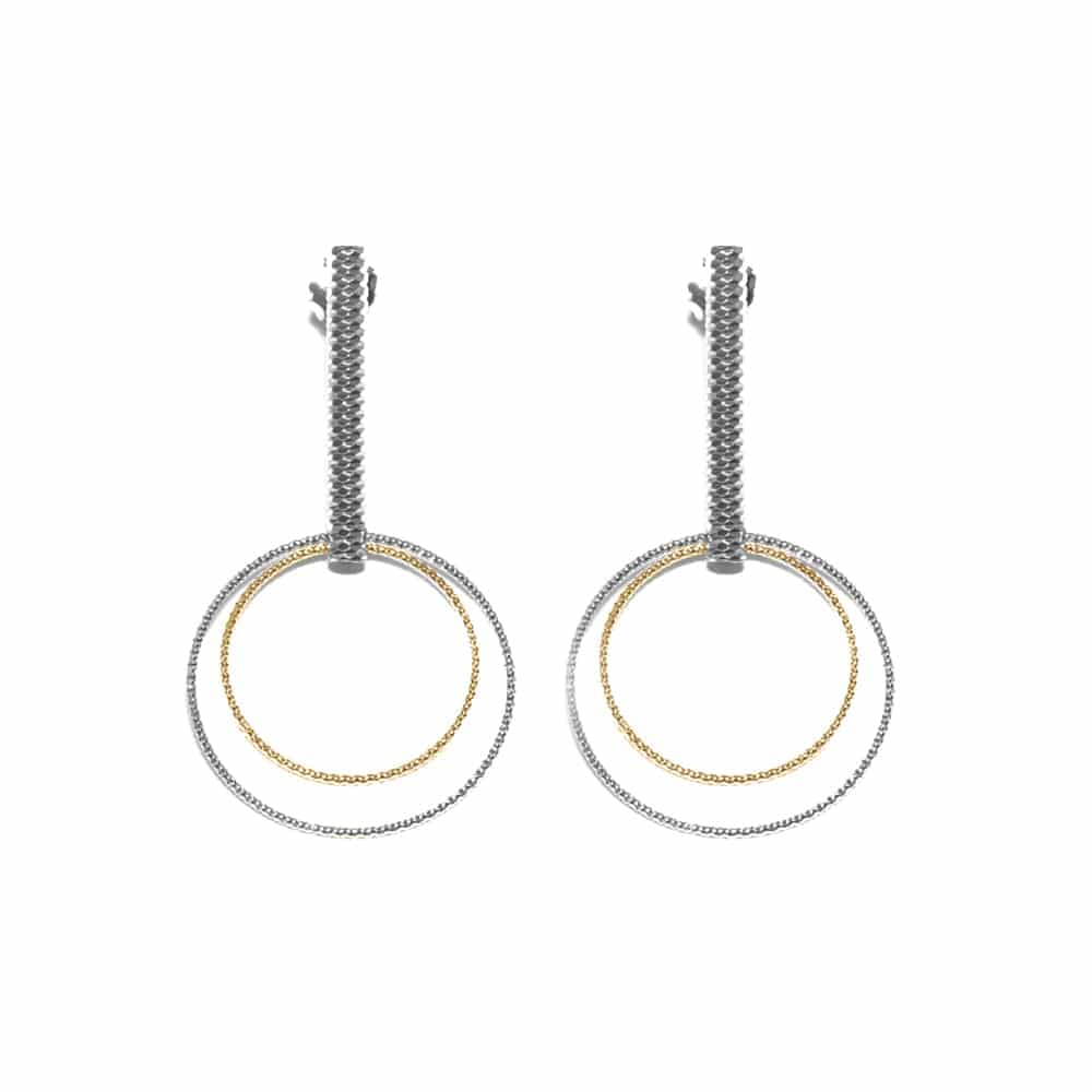 Boucles d'oreilles argent rhodié doré diamanté rébecca