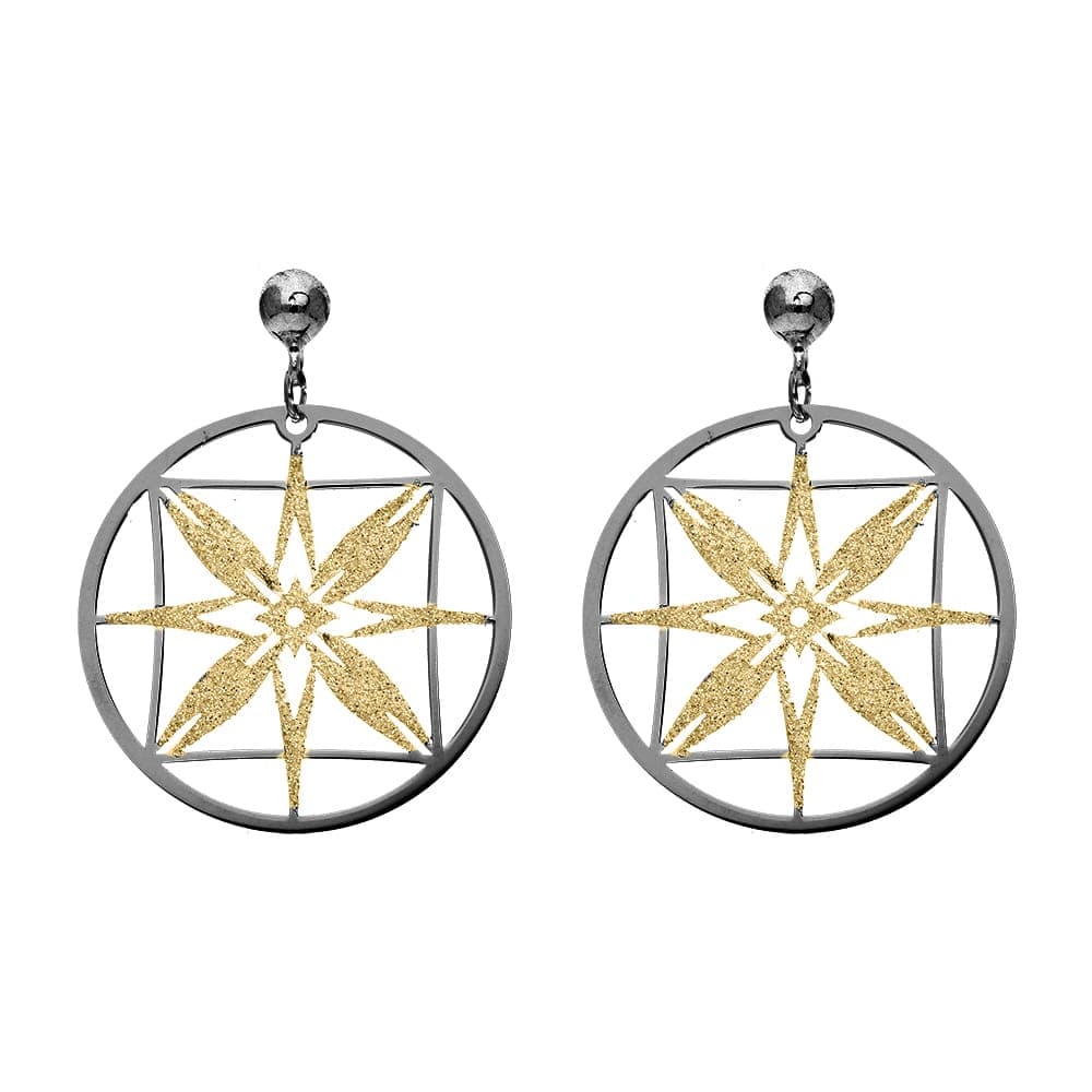 Boucles d'oreilles argent noir constellation