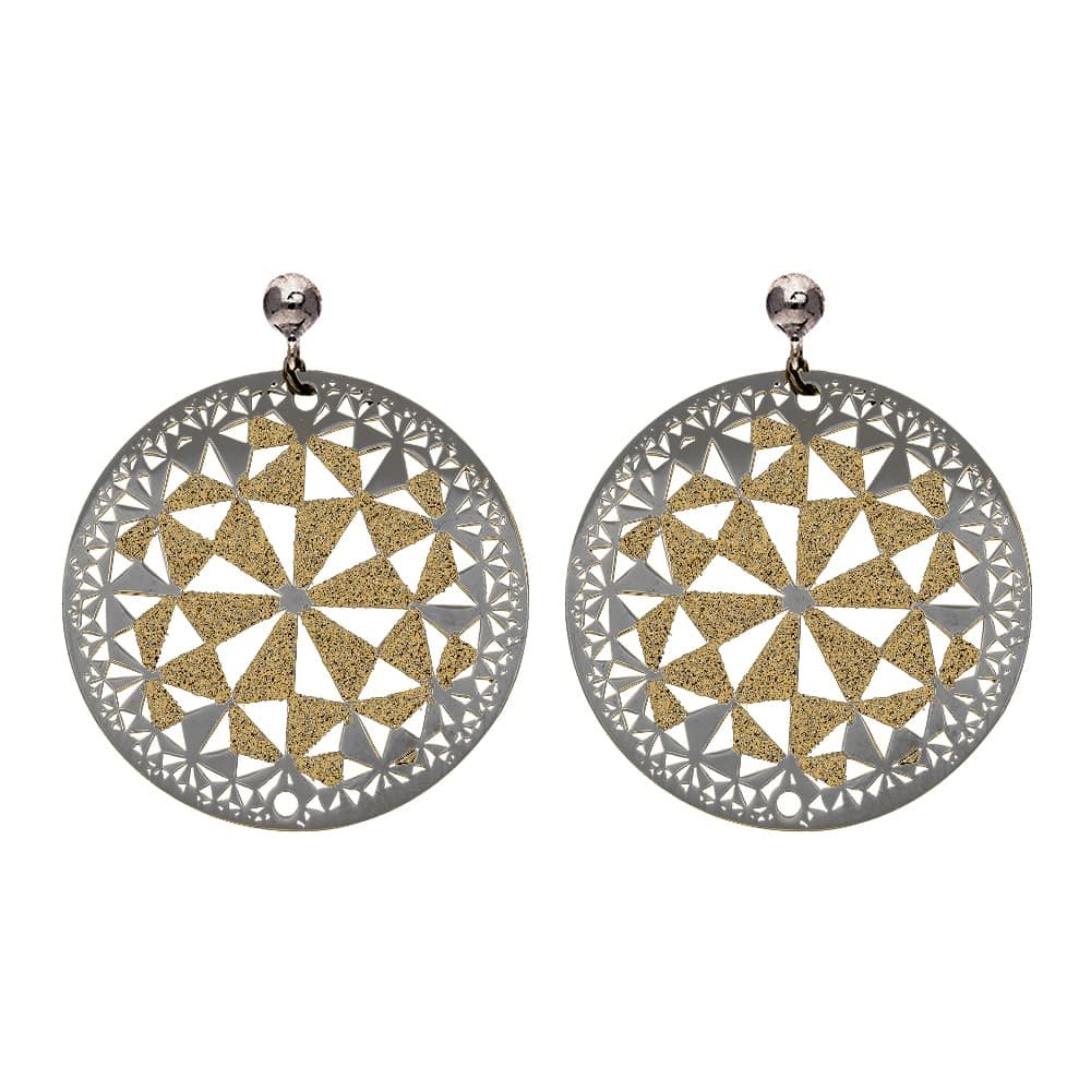 Boucles d'oreilles argent noir fleur