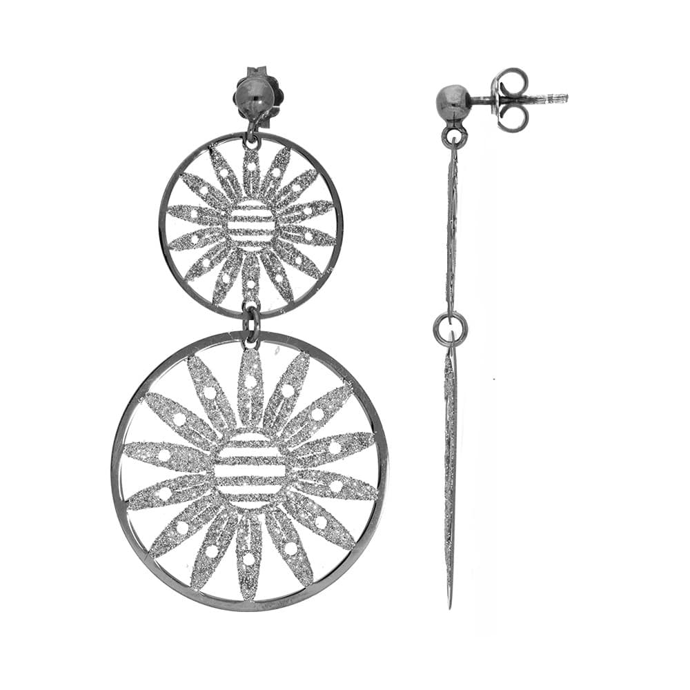 Boucles d'oreilles argent rhodier marguerite