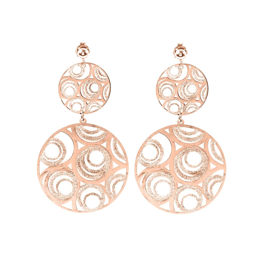 Boucles d'oreilles argent rose bubble scintillante