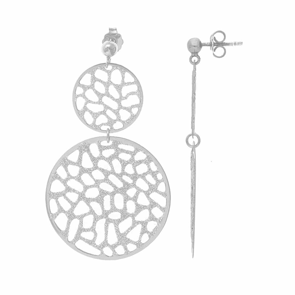 Boucles d'oreilles dentelle argent