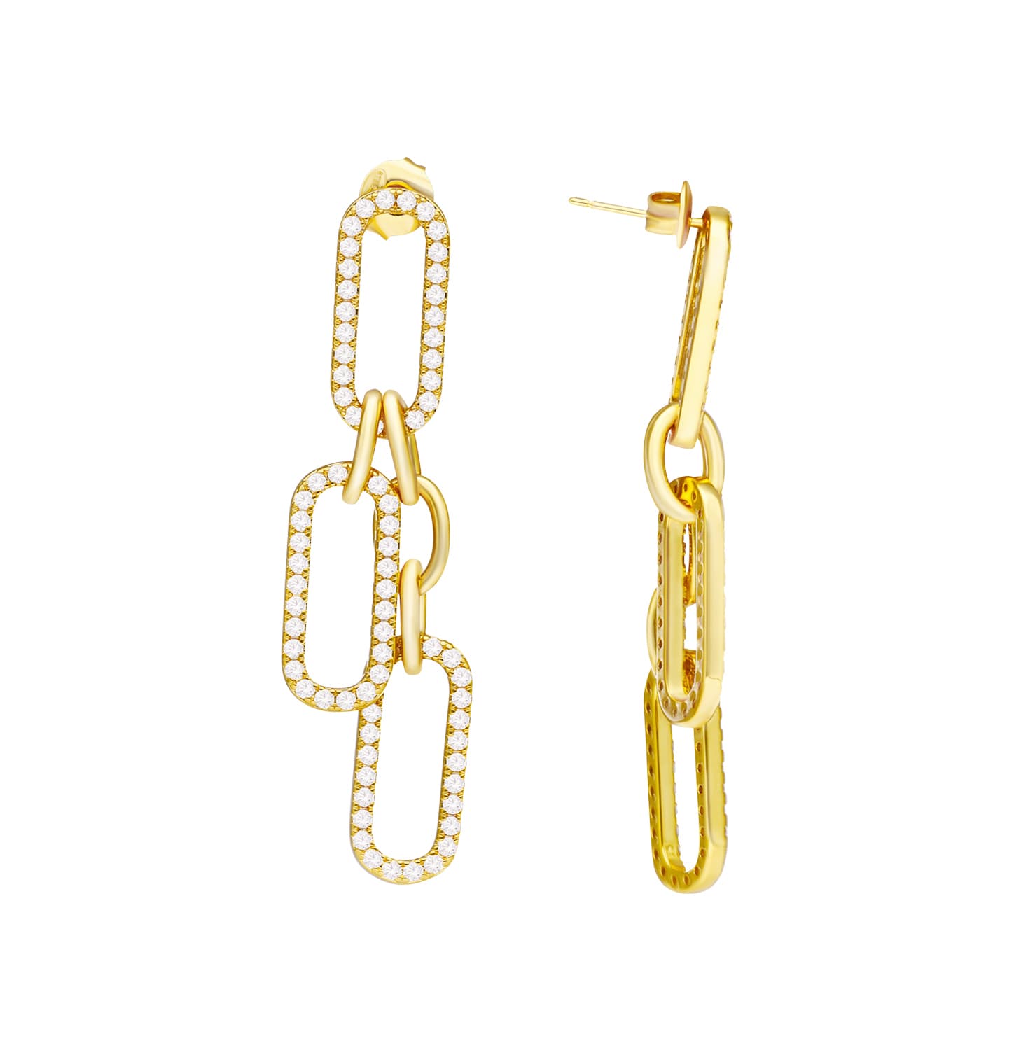 Boucles d'oreilles dorées chaine ovale