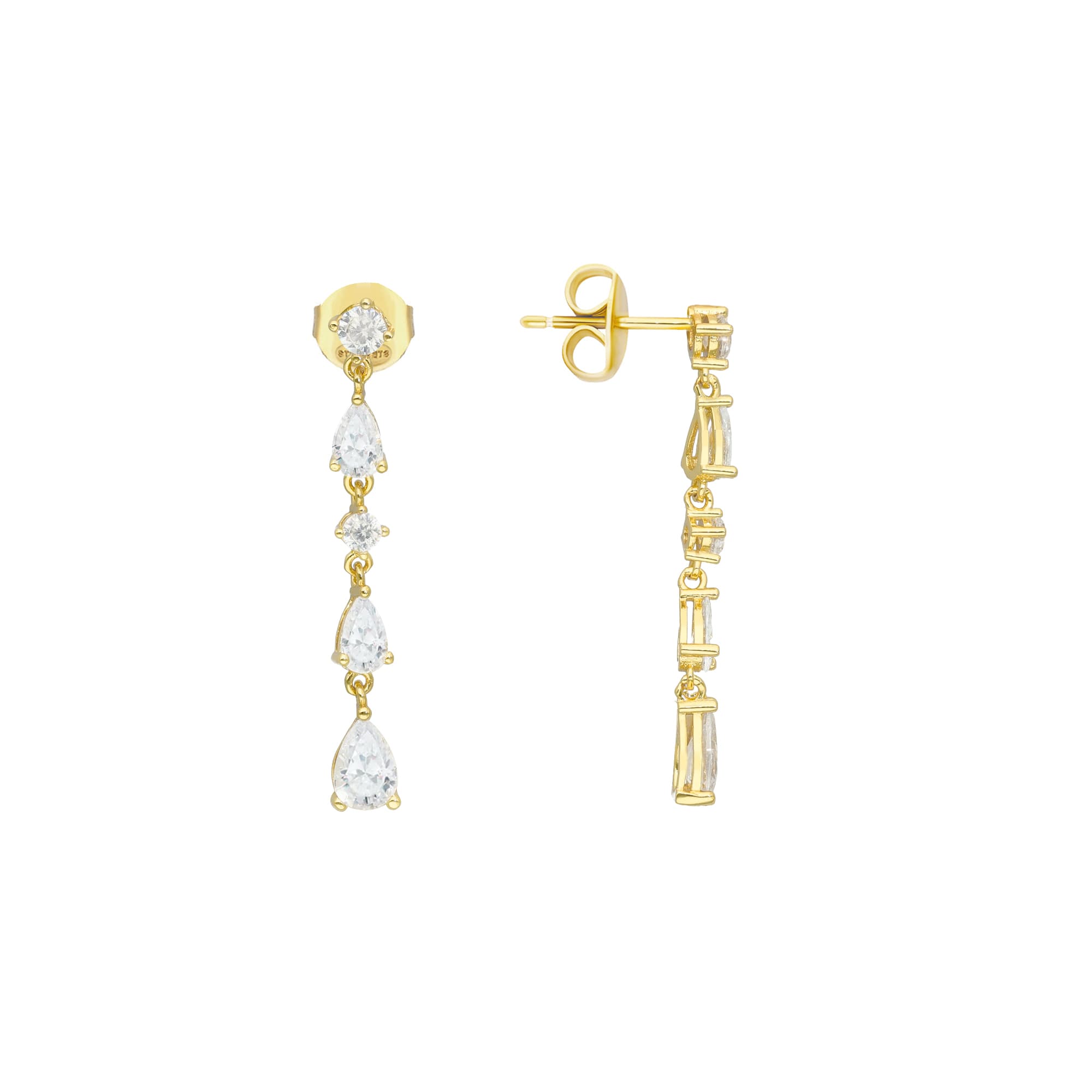 Boucles d'oreilles dorées pendantes