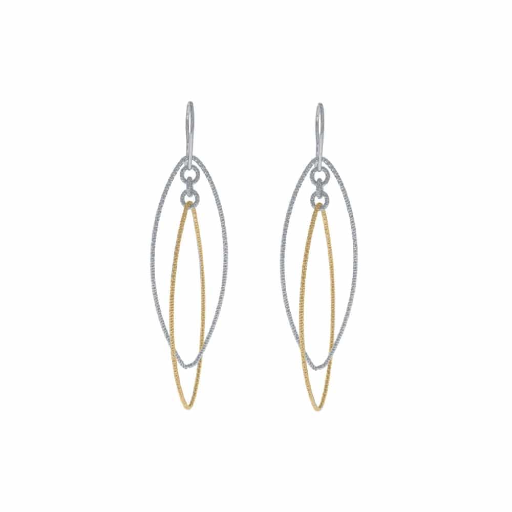 Boucles d'oreilles en argent et doré rétro diamanté