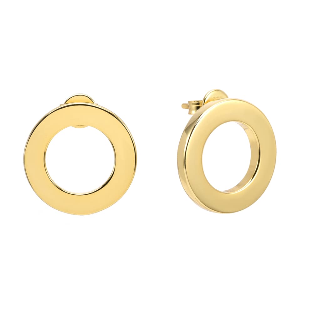 Boucles d'oreilles en argent ronde doré élodie