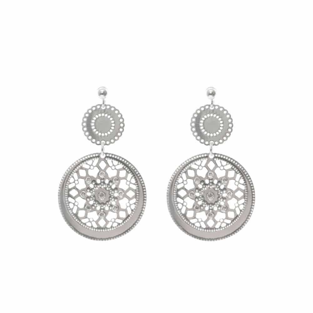 Boucles d'oreilles argent etoile rhodié