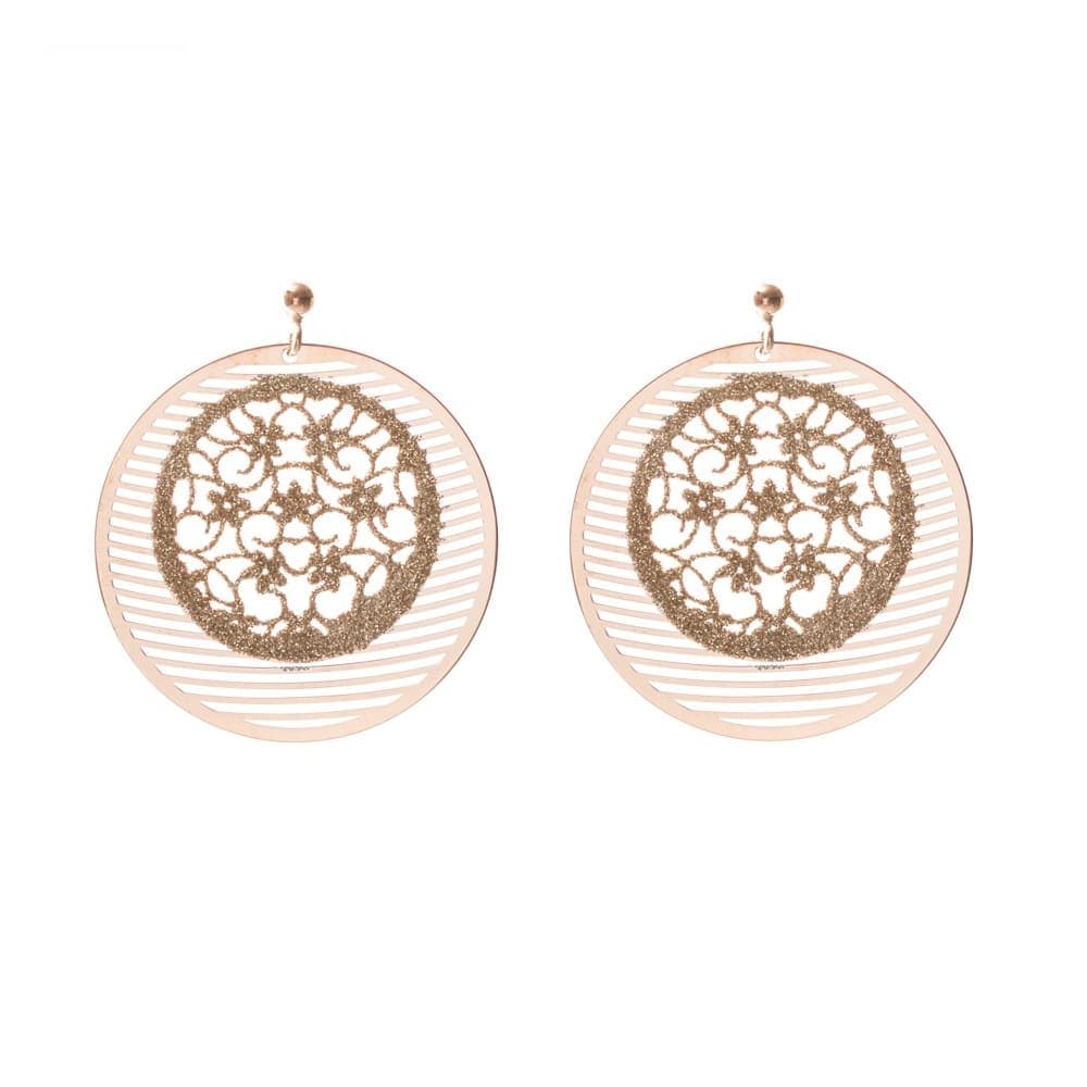 Boucles d'oreilles fleur de lotus rose