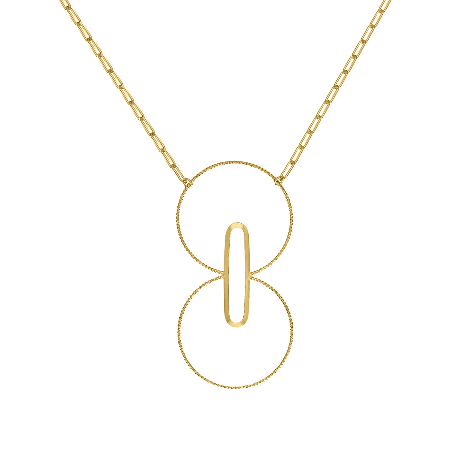 Collier chaine géométriques argent doré