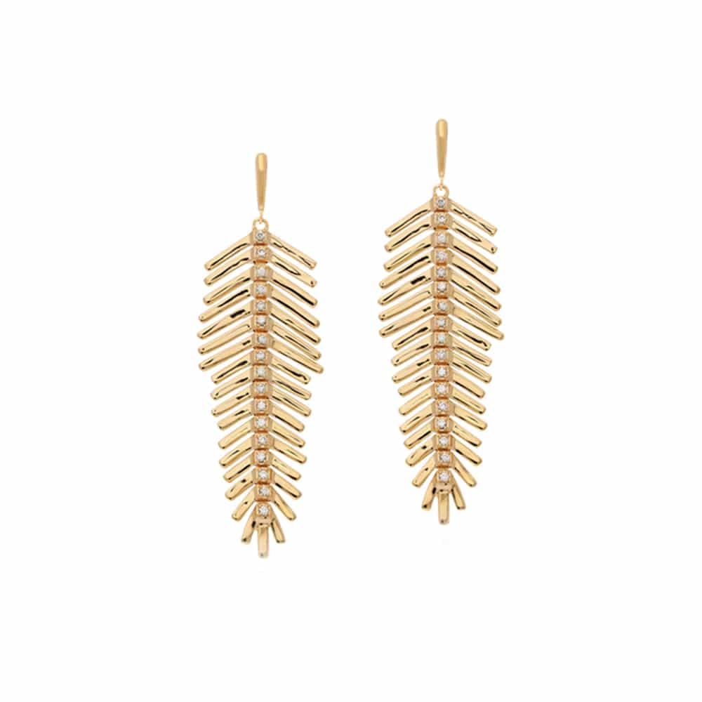 Boucles d'oreilles plume or