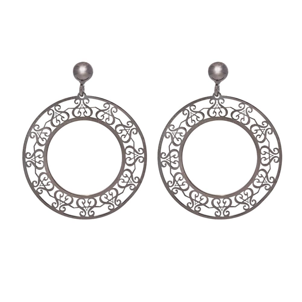 Boucles d'oreilles rondes orus noir