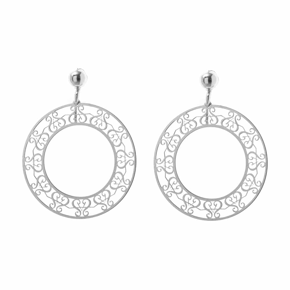 Boucles d'oreilles rondes orus rhodié